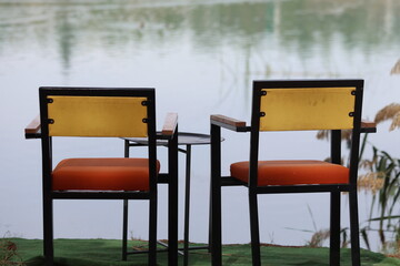 Lakeside Chairs and Table for Relaxation