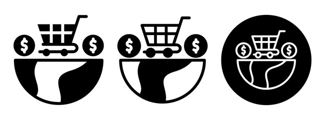 Global Commerce Icon Collection Glyph & Mixed Style