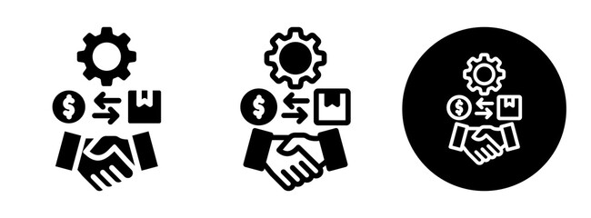 Trade Management Icon Collection Glyph & Mixed Style