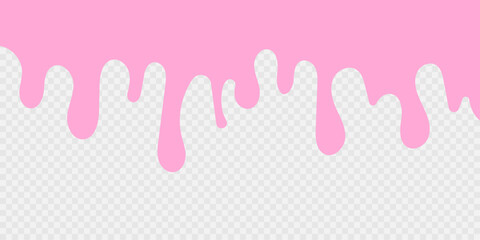 pink dripping paint on transparent background 