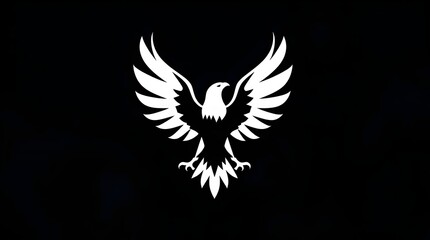 Monochrome Eagle Football Club Logo Design Featuring Bold White Emblem on Black Background, Symbol of Strength, Power, and Team Spirit for Sports Branding and Identity.