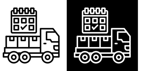 Delivery Schedule   Icon Set White Style Collection