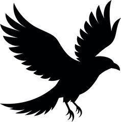 Silhouette of a Raven with Wings Spread Wide Open icon