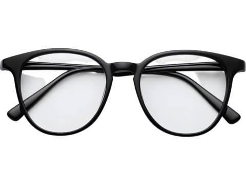 Stylish eyeglasses  mock up isolated on transparent background, symbolizing fashion and vision concept..Tags: