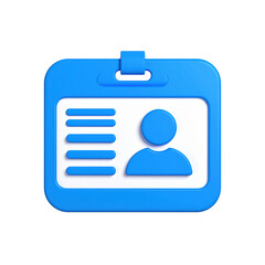 Obraz premium Driver license, id card, plastic card, badge icon. 3d plastic style illustration