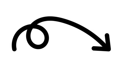 Black curved loop arrow pointing down