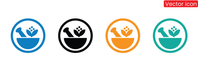 Dynamic set of herbal medicine icons perfect for healthcare, wellness, and natural remedy applications. Represents alternative medicine, botanical treatments, and organic concepts.