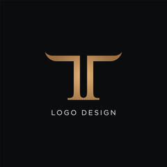 Elegant and modern geometric T letter logo template design. Logo for business, business card or identity and company.