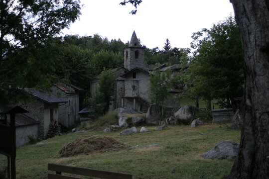 The small church of San Giorgio in Val Codera (Alps), Lombardy, Italy.