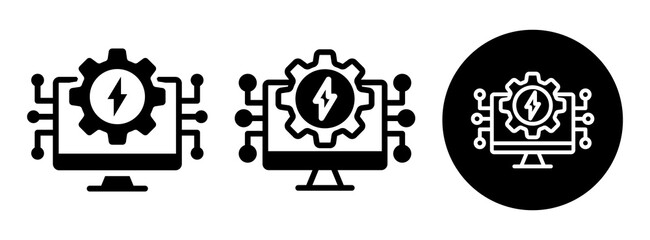 Tech Power Icon Collection Glyph & Mixed Style