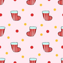 seamless pattern with chirstmas socks