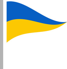 Ukrainian flag with long trailing wave