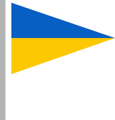 Triangular Ukraine flag with sharp point