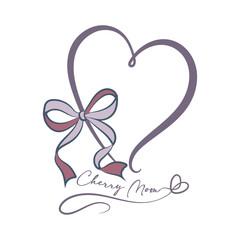 Heart shaped gift box with ribbon vector illustration for Valentine's Day celebration