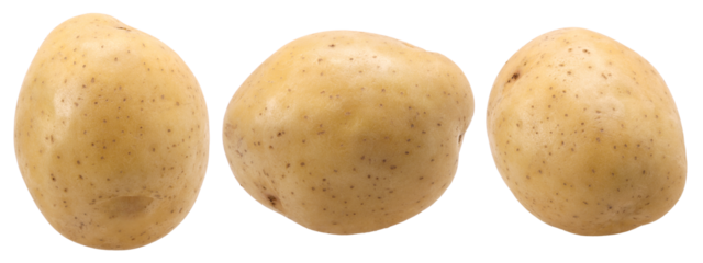 Close-up, potatoes isolated, transparent PNG, PNG format