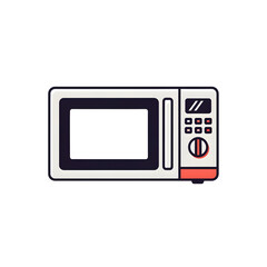 A white microwave isolated on transparent background, perfect for quick cooking