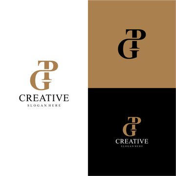 The TGP initial logo is combined into one and interconnected, all looking sophisticated and elegant.