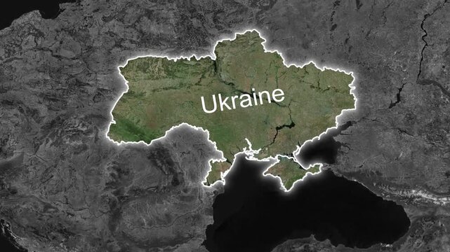 Zoom on the map of Ukraine in horizontal format