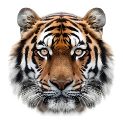 Naklejka premium Majestic Tiger Face Close-Up – Wild Animal Portrait Photography