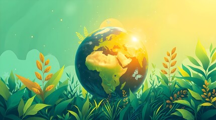 Illuminated Earth Surrounded by Darkness, Symbolizing Hope, Life, and Environmental Awareness, Green Ecology Concept Highlighting Sustainability, Climate Change, and the Urgent Need for Global.