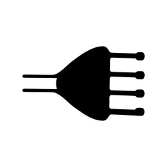 Abstract Black and White Illustration of a Plug with Multiple Prongs Design