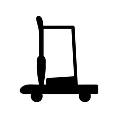 Minimalist black silhouette of a scooter isolated on a white background