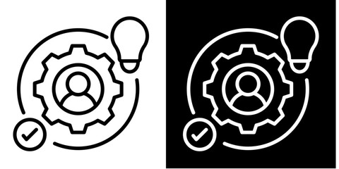 Competency Wheel Icon Set White Style Collection
