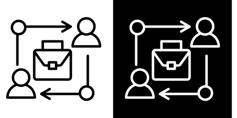 Job Rotation Icon Set White Style Collection
