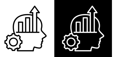 Growth Mindset Icon Set White Style Collection
