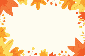 autumn leaves border harvest frame with leaves acorns and berries