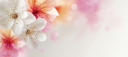 Flower copy space background. Generative AI technology.	
