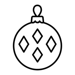 Fototapeta premium An illustration of a black Christmas tree ball icon on a white background