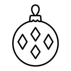 Fototapeta premium An illustration of a black Christmas tree ball icon on a white background