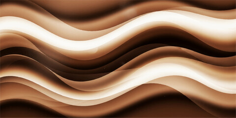 Obraz premium Smooth brown silk texture with soft, flowing waves for an abstract chocolate backdrop design