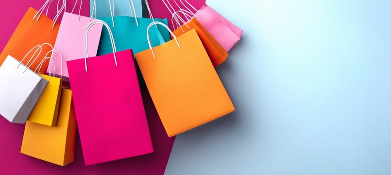 Shopping bag wallpaper. Generative AI technology. - Powered by Adobe