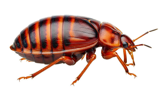 isolated bed bug close-up on white background , Bedbug Cimex lectularius isolated on background
