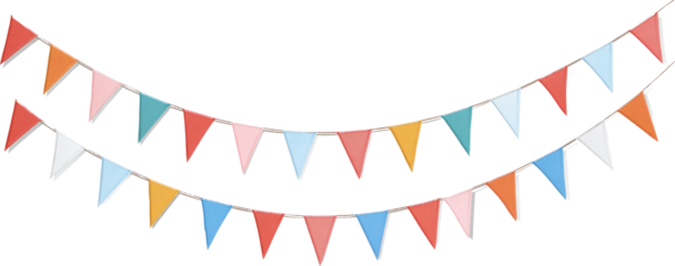 Bunting garland pennant triangle colorful festive banner with cheerful mood