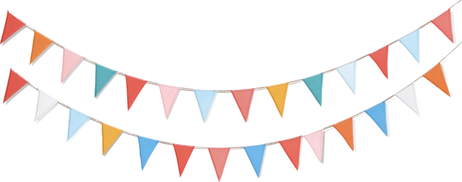Bunting garland pennant triangle colorful festive banner with cheerful mood
