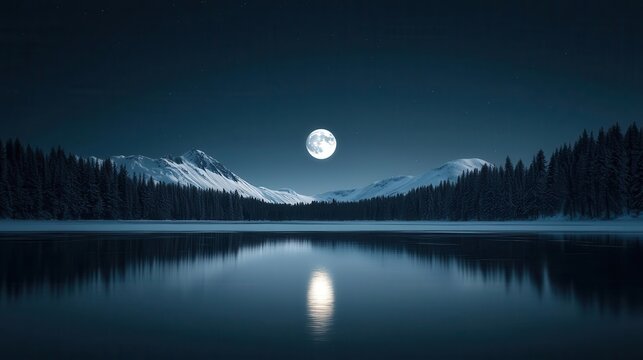 Aurora borealis above frozen lake, crystalclear reflection, ethereal night scene