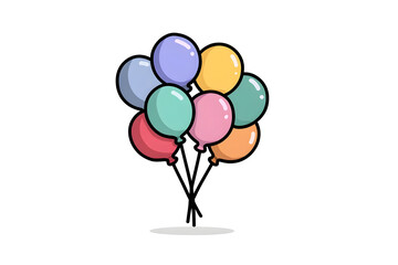 Colorful balloons illustration for new year celebration.
