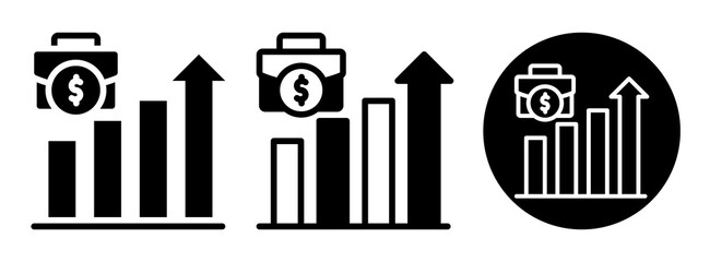 Obraz premium Business Growth Icon Collection Glyph & Mixed Style