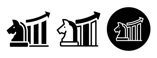 Growth Strategy Icon Collection Glyph & Mixed Style