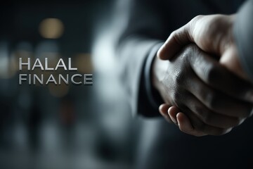 Close-up of a business handshake symbolizing trust and partnership in halal finance context