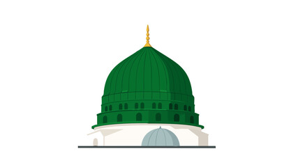 Obraz premium Madina Sharif Green Dome Islamic Background Illustration