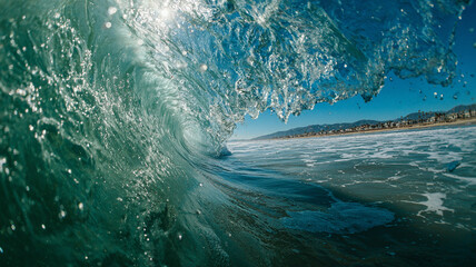 Breaking Ocean wave wide angle