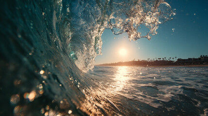Breaking Ocean wave wide angle