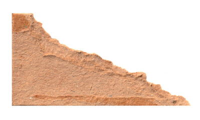 Torn cardboard texture close-up, isolated on transparent background, showing layered corrugated paper edges 