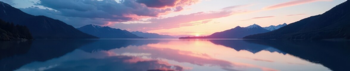 Obraz premium Vast, tranquil West Tensleep Lake reflecting sky , bright, lake