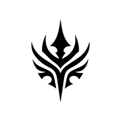 Abstract black symbol design on white background suitable for various applications