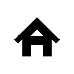 Abstract black house icon on white background symbol of home and housing
